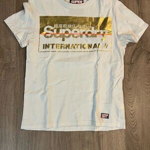 Superdry White and Gold T-Shirt